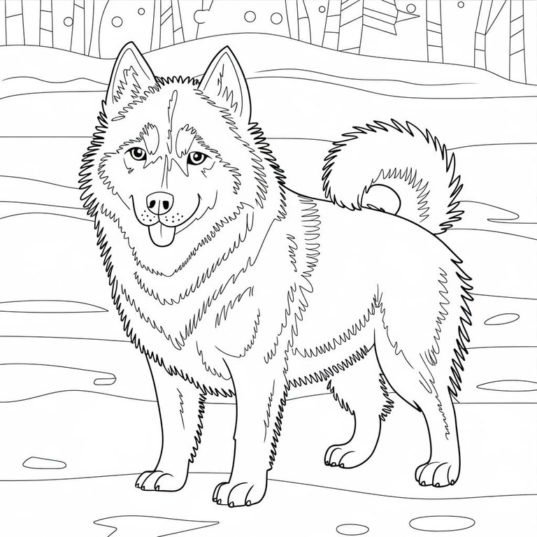Husky pro děti omalovánka