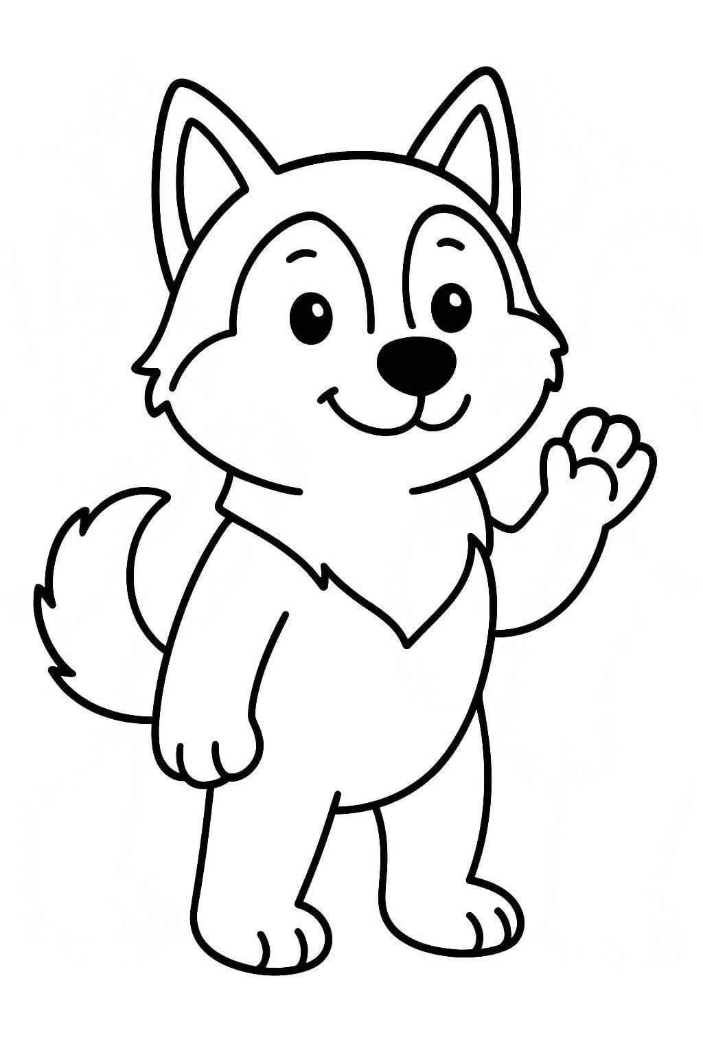 Husky tisknutelné pro děti omalovánka