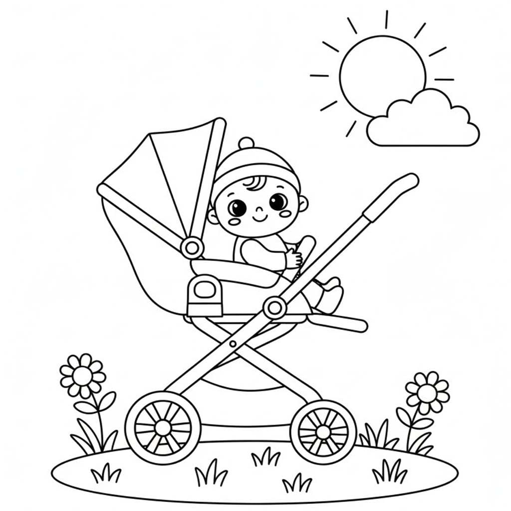 Kočárek 7 omalovánka