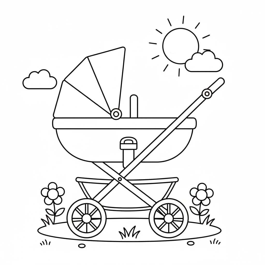 Kočárek k vytisknutí omalovánka