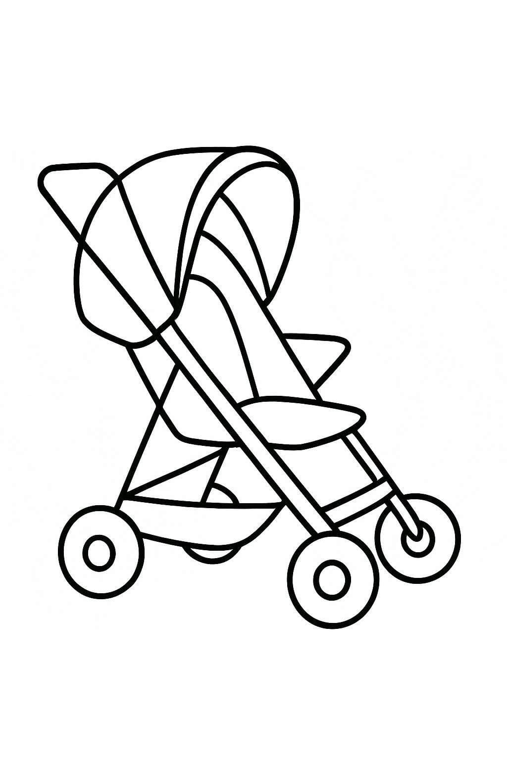 Kočárek prostý u dětí omalovánka