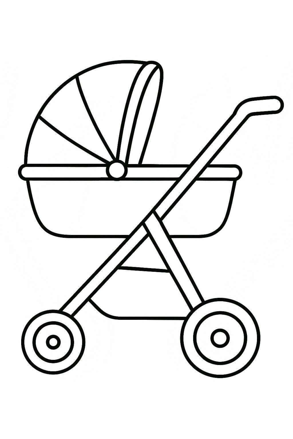 Kočárek snadný u dětí omalovánka