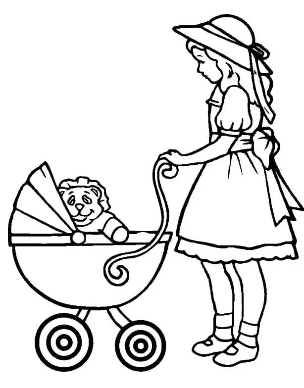 Kočárek zdarma pro děti omalovánka