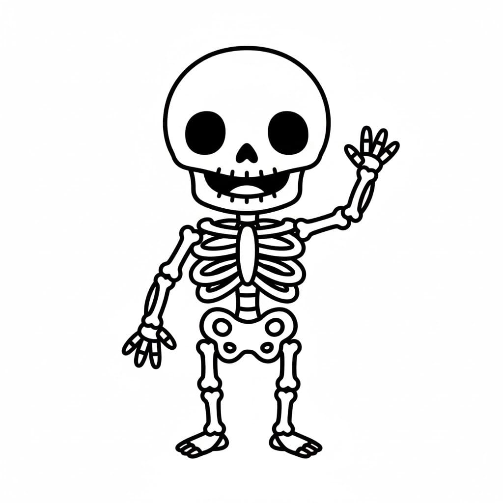 Kostra základní u dětí omalovánka