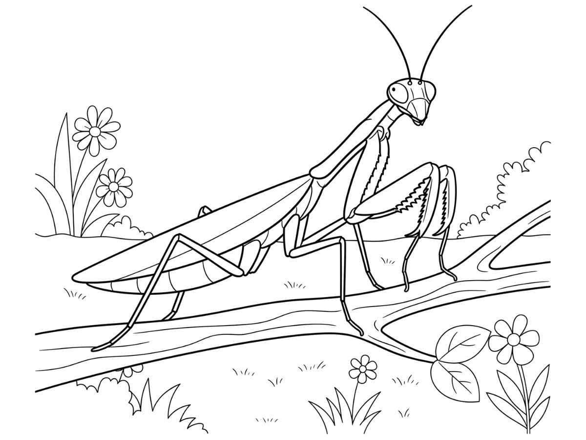 Kudlanka nábožná Hmyz omalovánka