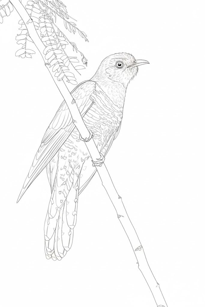 Kukačka k vytisknutí omalovánka