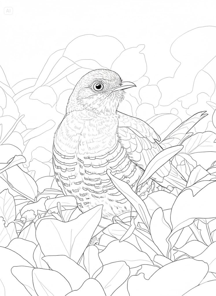 Kukačka pro děti omalovánka