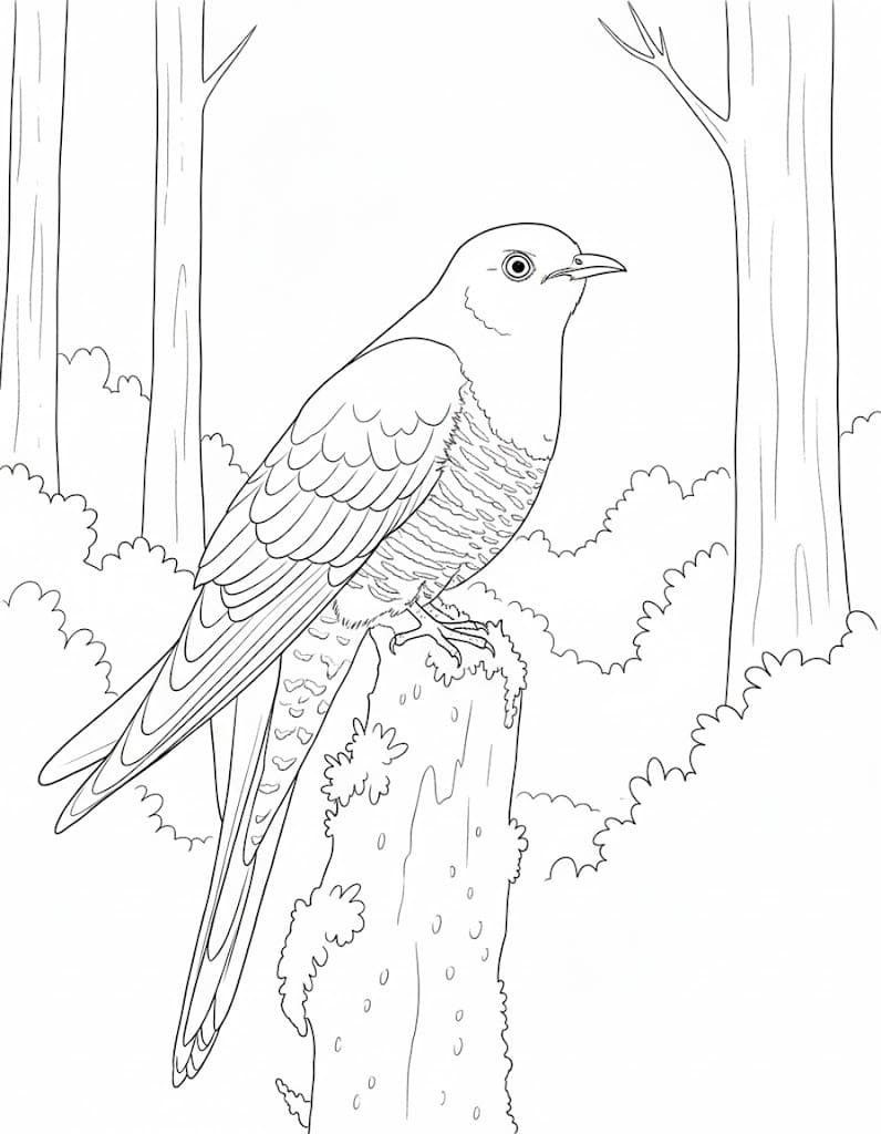 Kukačka tisknutelné omalovánka