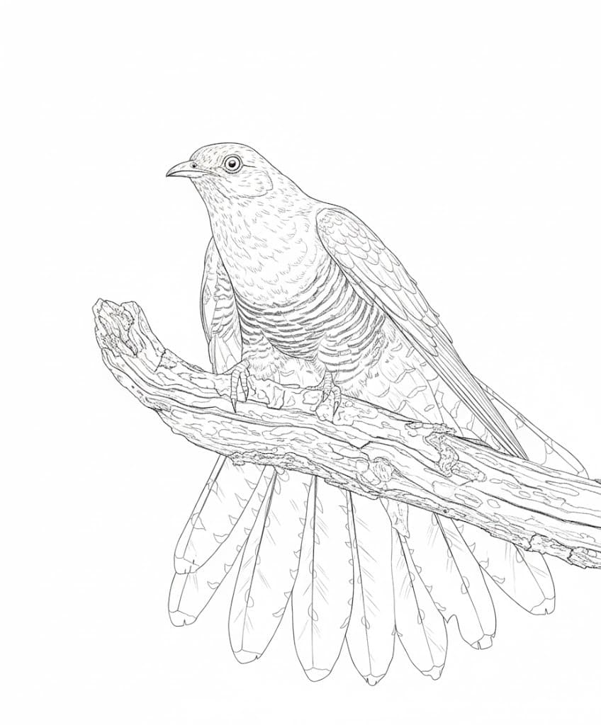 Kukačka zdarma pro děti omalovánka