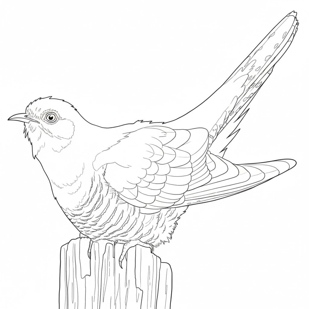 Kukačka zdarma tisknutelné pro děti omalovánka