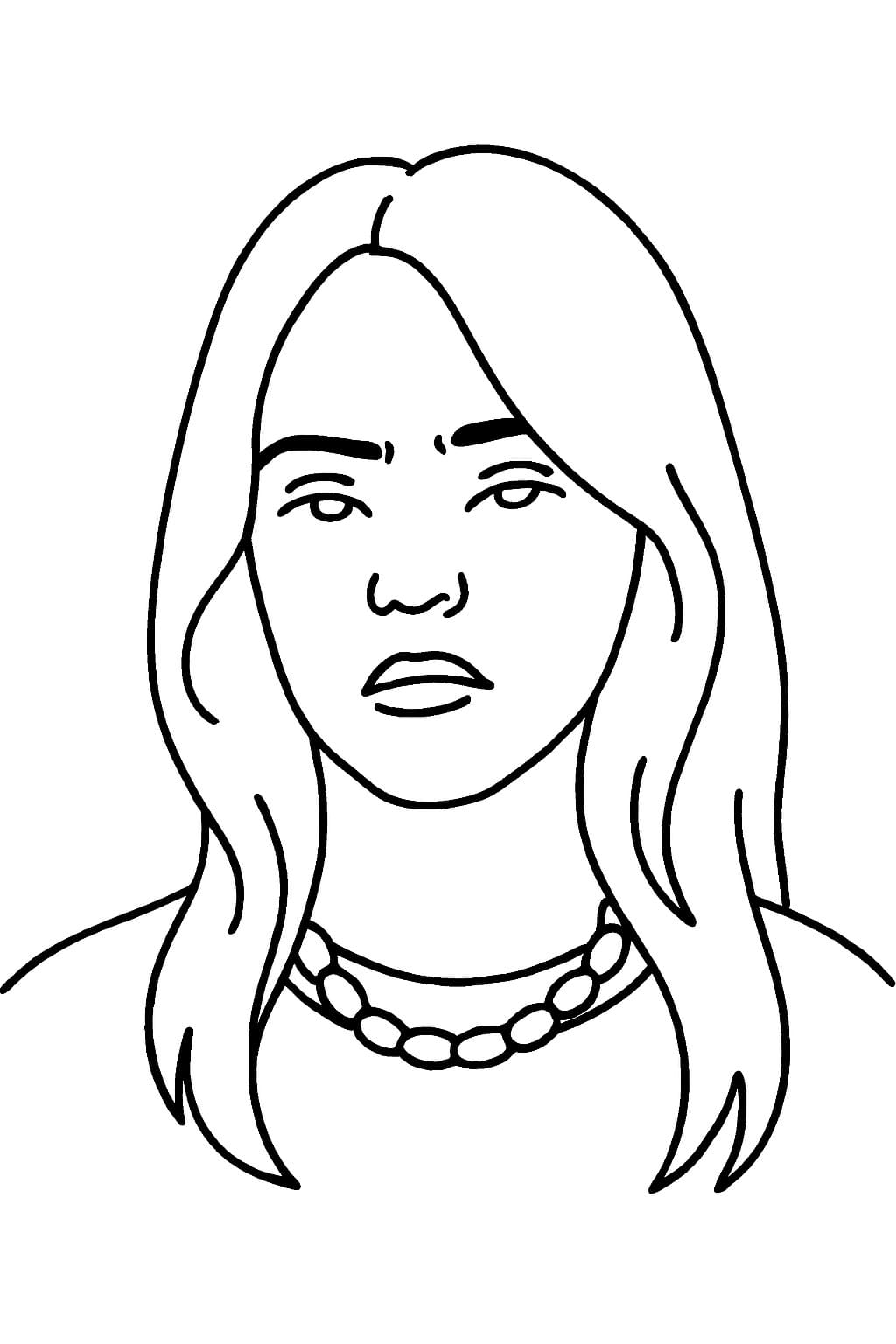 Nakreslete Billie Eilish 6 omalovánka