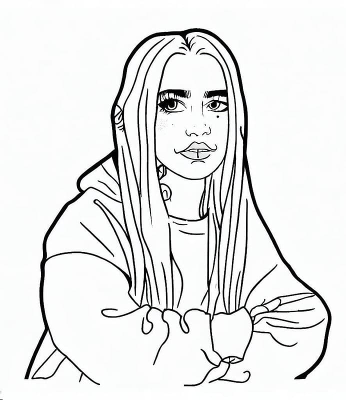 Nakreslete Billie Eilish 7 omalovánka