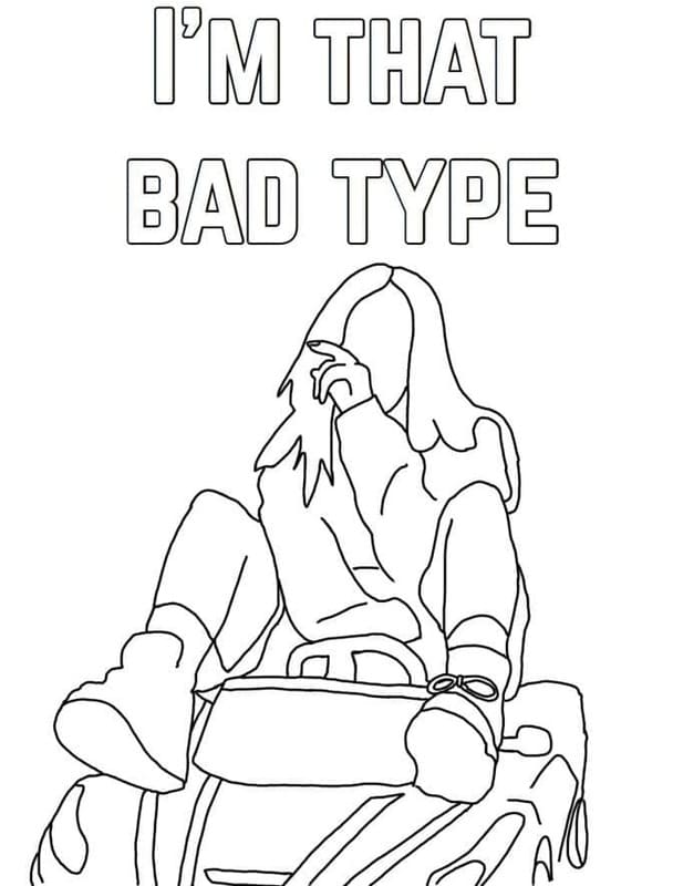 Nakreslete Billie Eilish snadný u dětí omalovánka