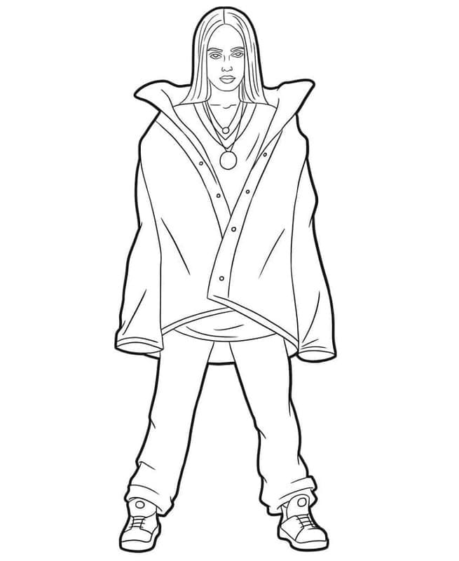 Nakreslete Billie Eilish u dětí omalovánka