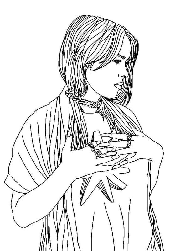 Nakreslete Billie Eilish základní omalovánka