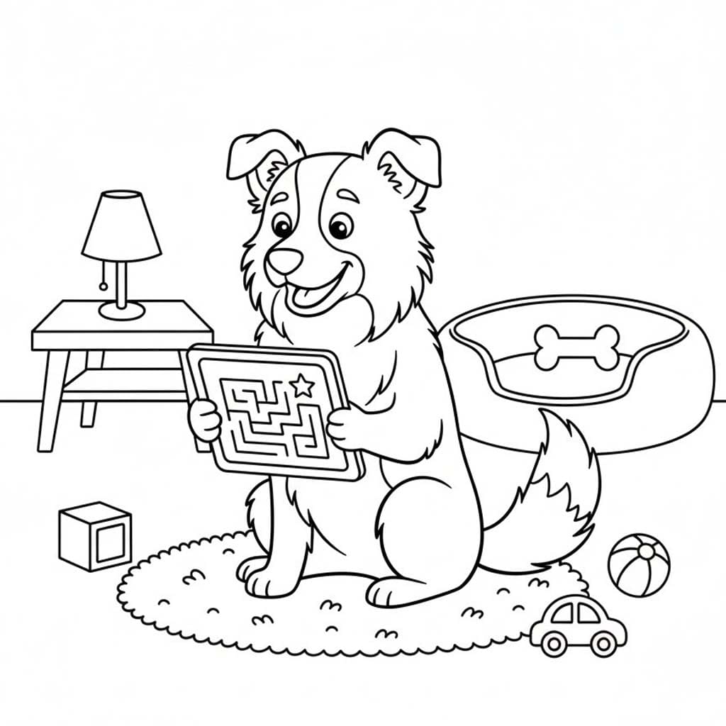 Nakreslete Border Kolie prostý omalovánka