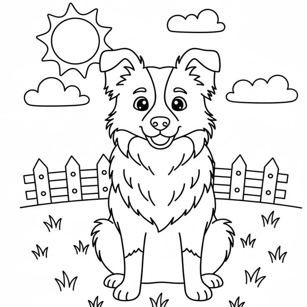 Nakreslete Border Kolie tisknutelné pro děti omalovánka