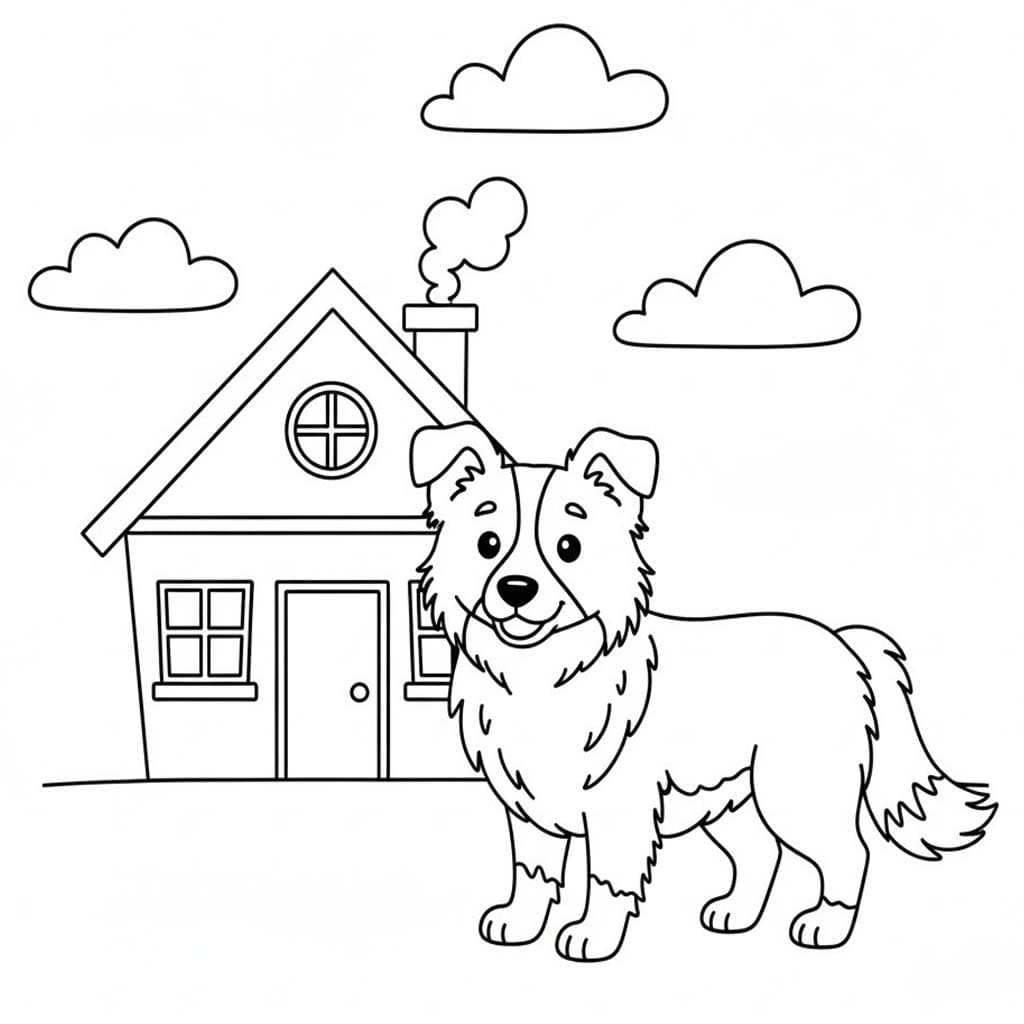 Nakreslete Border Kolie zdarma pro děti omalovánka