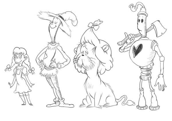 Nakreslete Čaroděj ze země Oz zdarma omalovánka