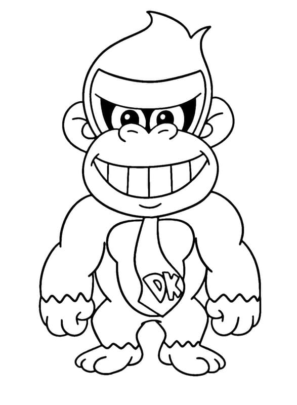 Nakreslete Donkey Kong k vytisknutí zdarma omalovánka