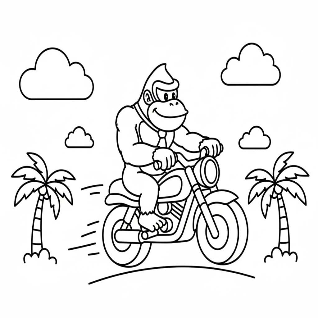 Nakreslete Donkey Kong prostý tisknutelné omalovánka
