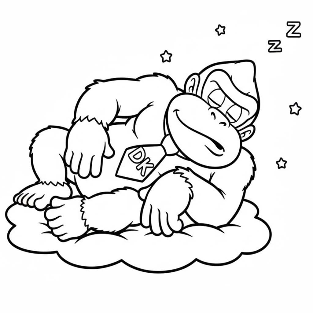Nakreslete Donkey Kong snadný omalovánka