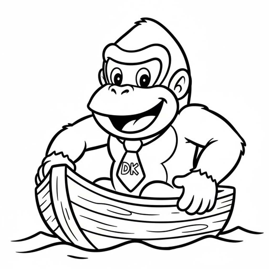 Nakreslete Donkey Kong zdarma pro děti omalovánka