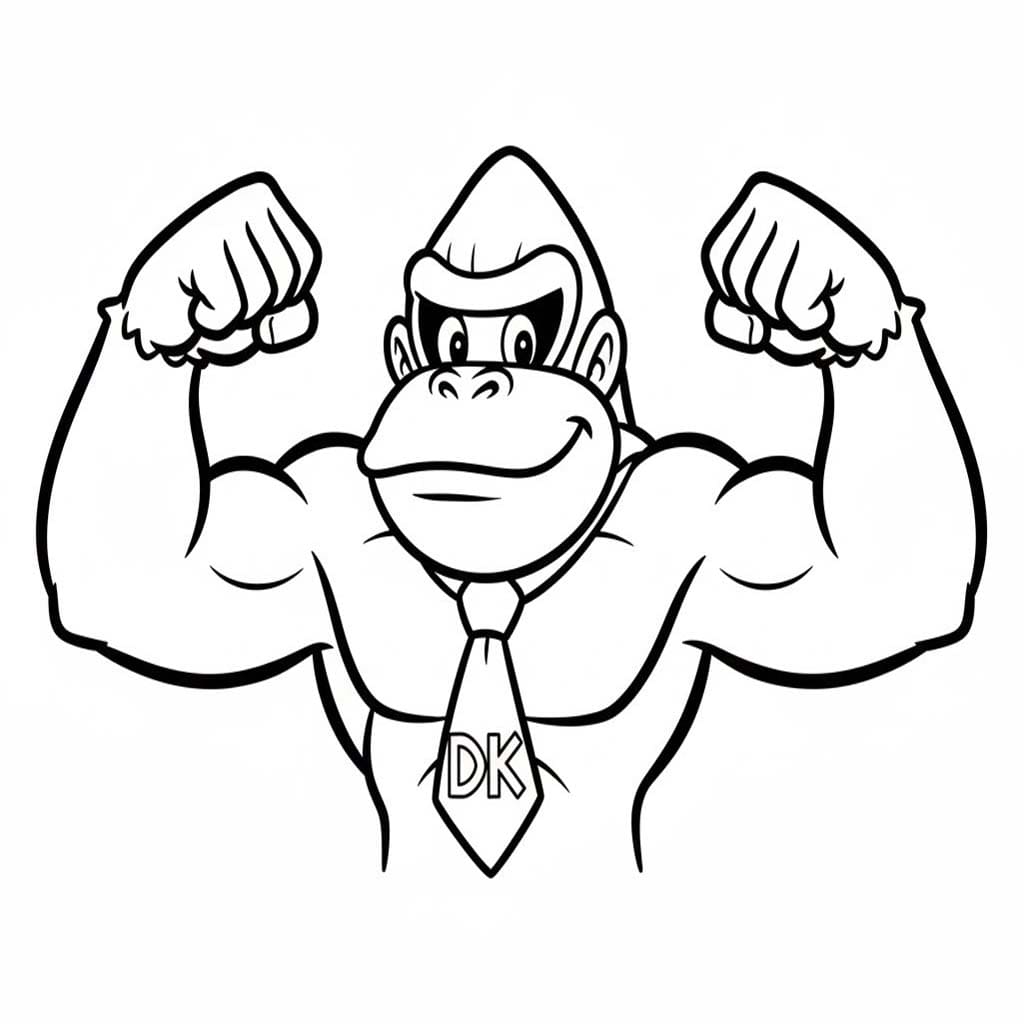Nakreslete Donkey Kong zdarma prostý omalovánka