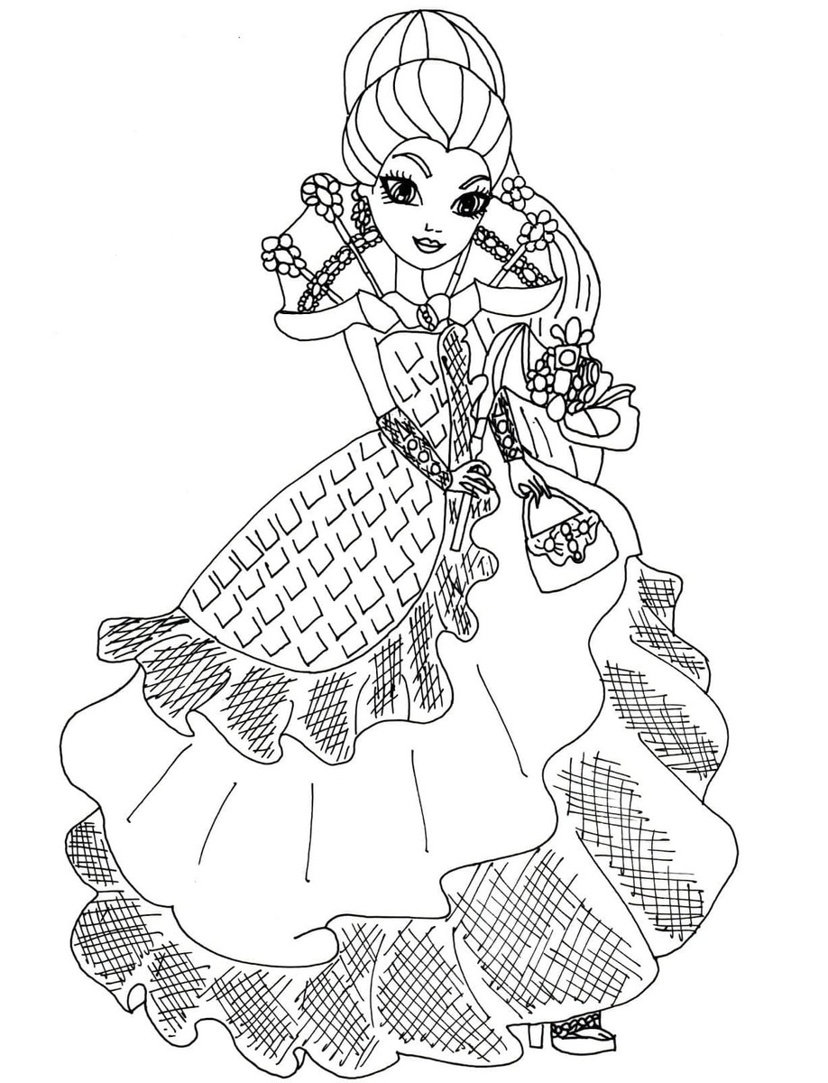 Nakreslete Ever After High zdarma prostý omalovánka