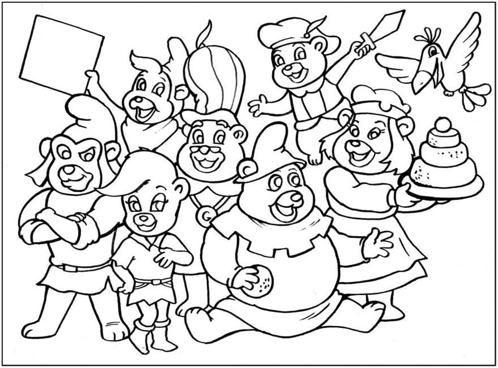 Nakreslete Gumídci tisknutelné omalovánka