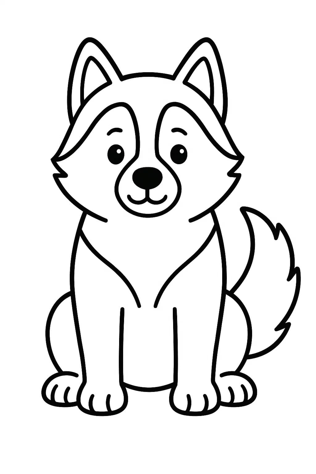 Nakreslete Husky 6 omalovánka