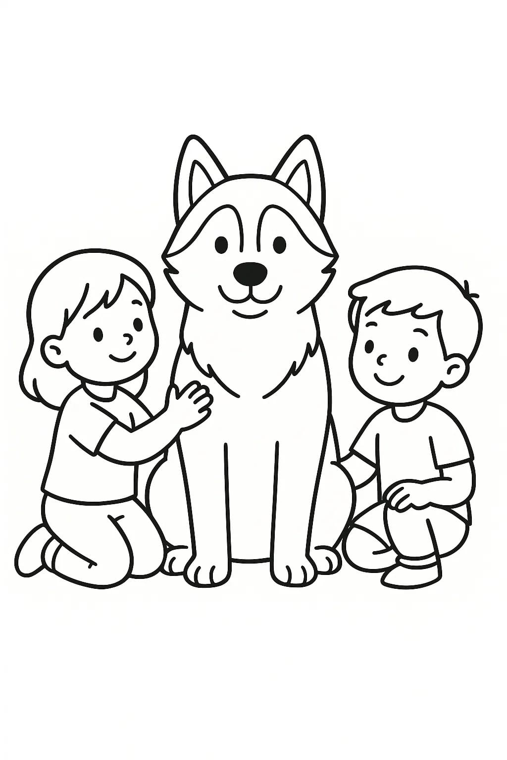 Nakreslete Husky 7 omalovánka