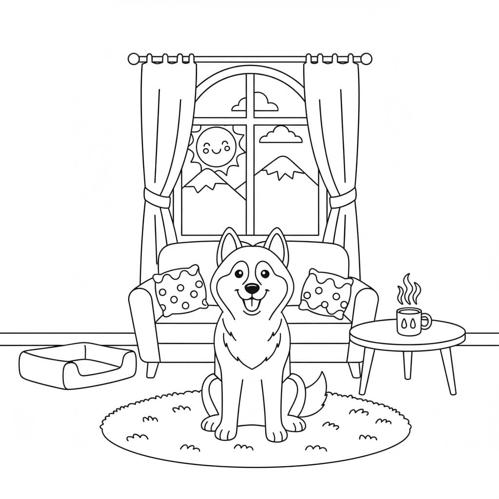 Nakreslete Husky 8 omalovánka