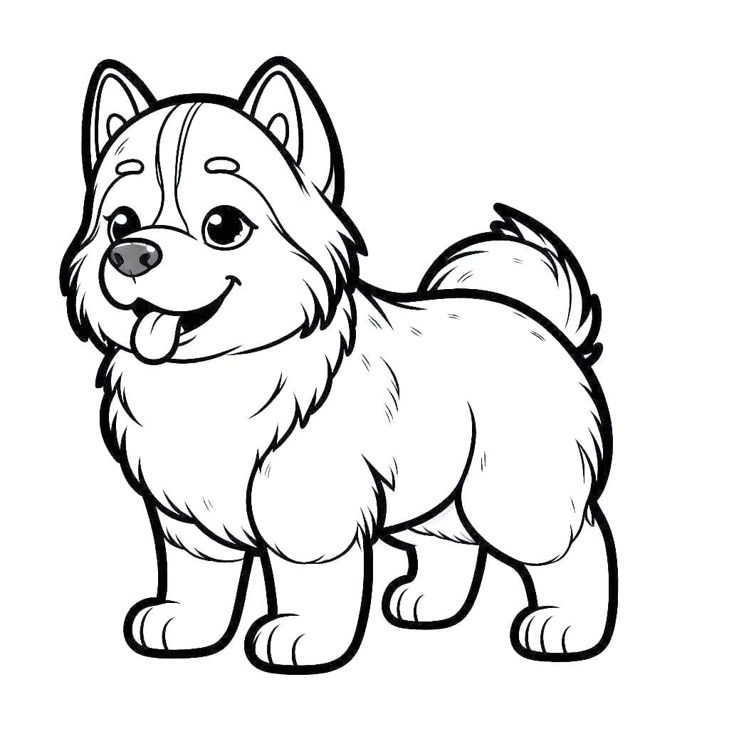 Nakreslete Husky prostý u dětí omalovánka