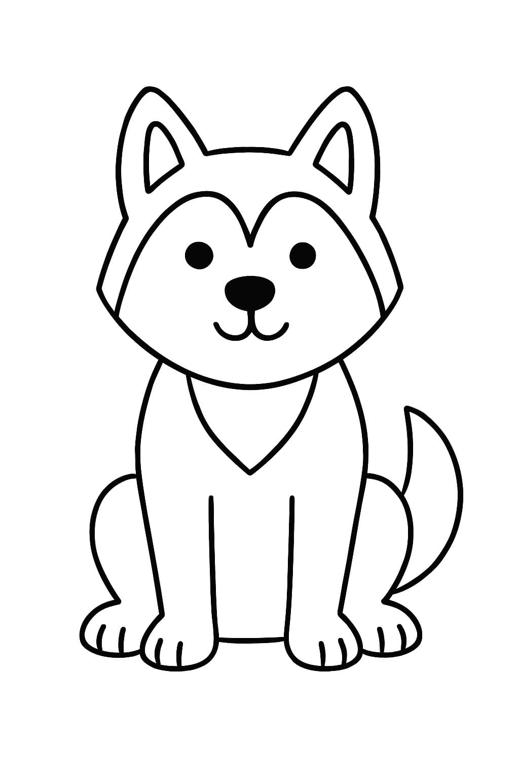 Nakreslete Husky prostý omalovánka