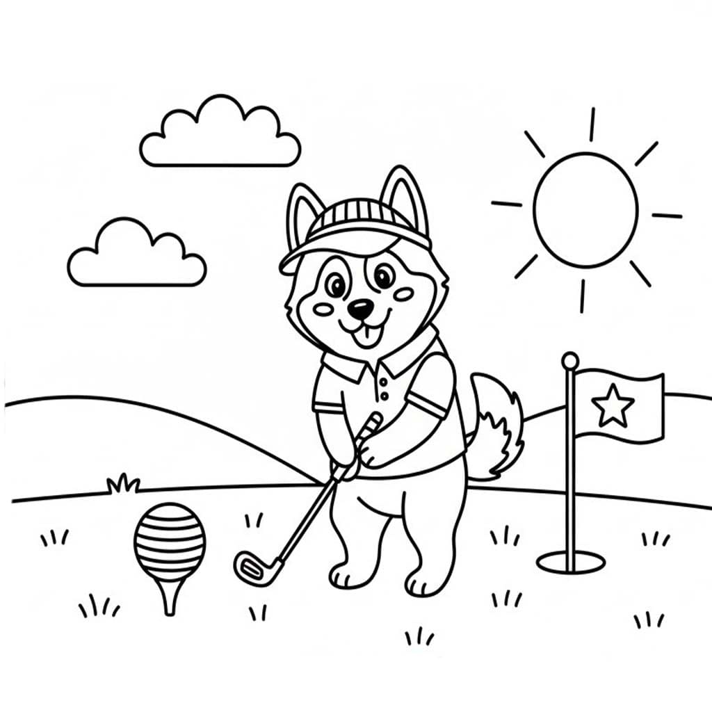 Nakreslete Husky snadný omalovánka