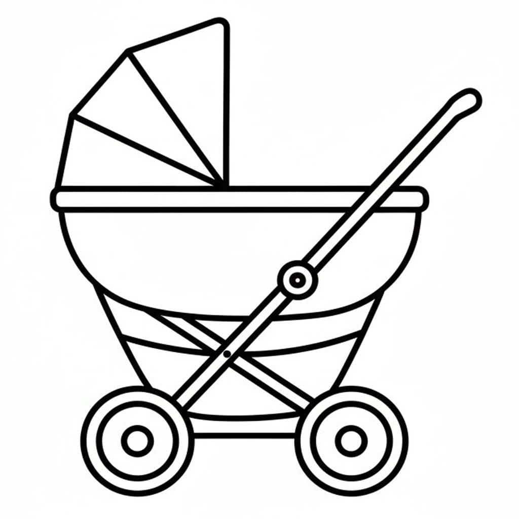 Nakreslete Kočárek prostý tisknutelné omalovánka