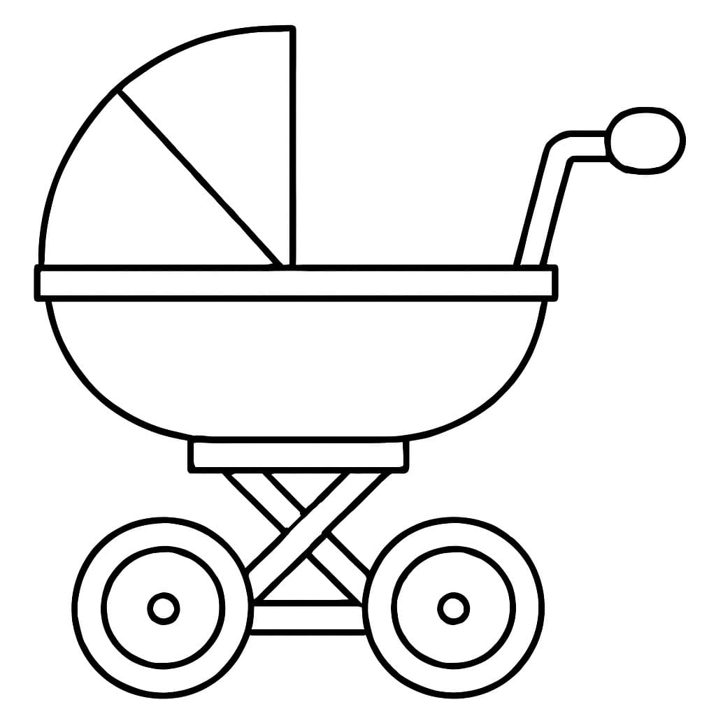Nakreslete Kočárek prostý u dětí omalovánka