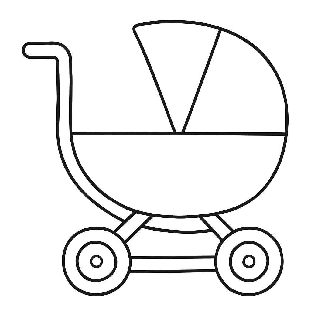 Nakreslete Kočárek snadný u dětí omalovánka