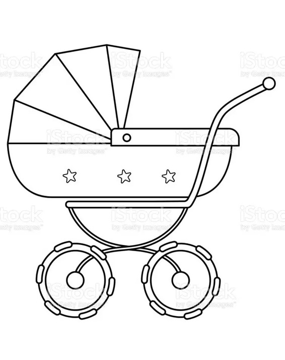 Nakreslete Kočárek snadný omalovánka