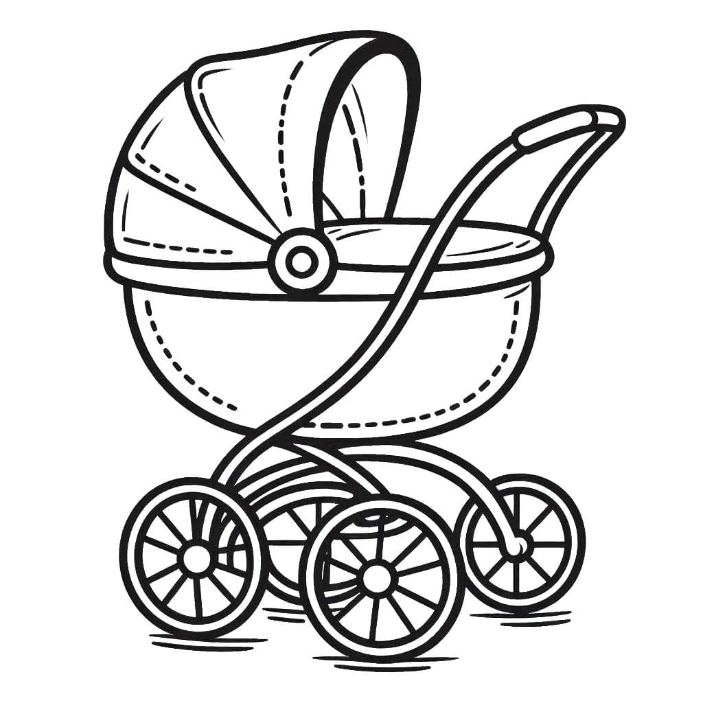 Nakreslete Kočárek základní tisknutelné omalovánka