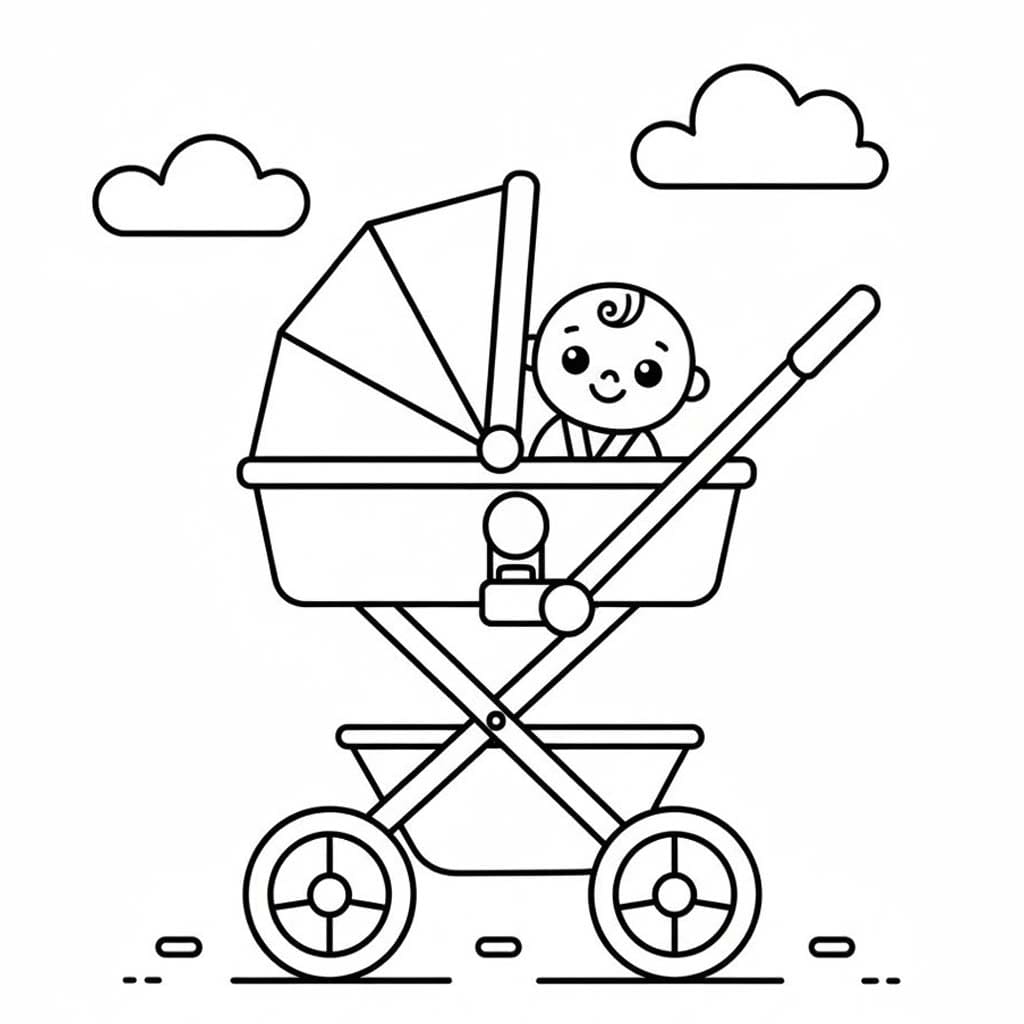 Nakreslete Kočárek základní omalovánka