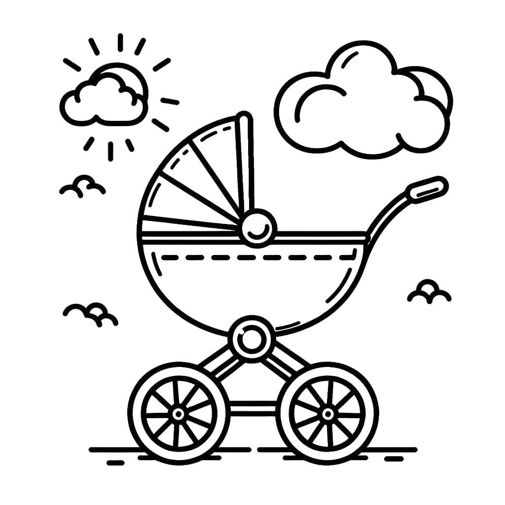 Nakreslete Kočárek zdarma snadný omalovánka