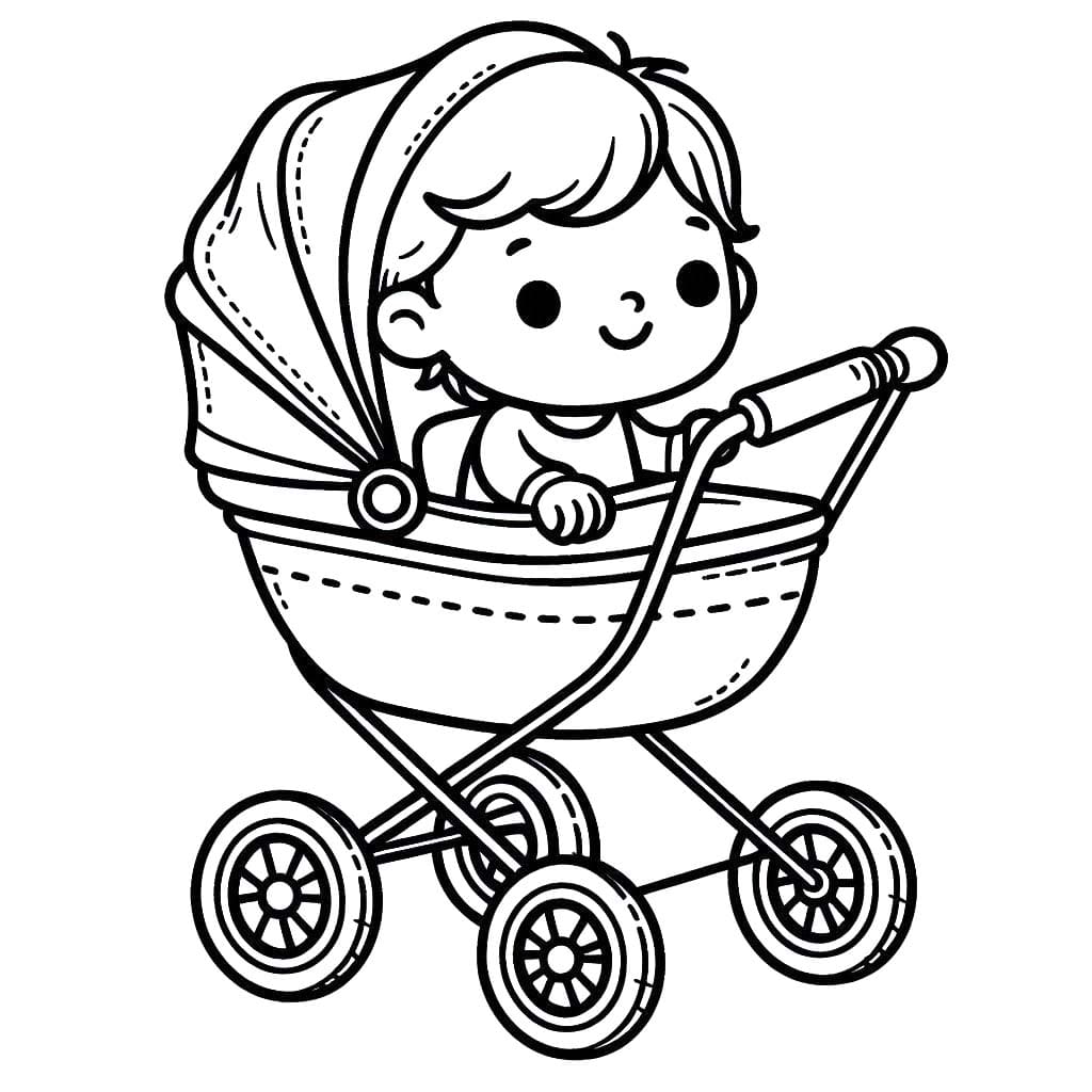 Nakreslete Kočárek zdarma základní omalovánka