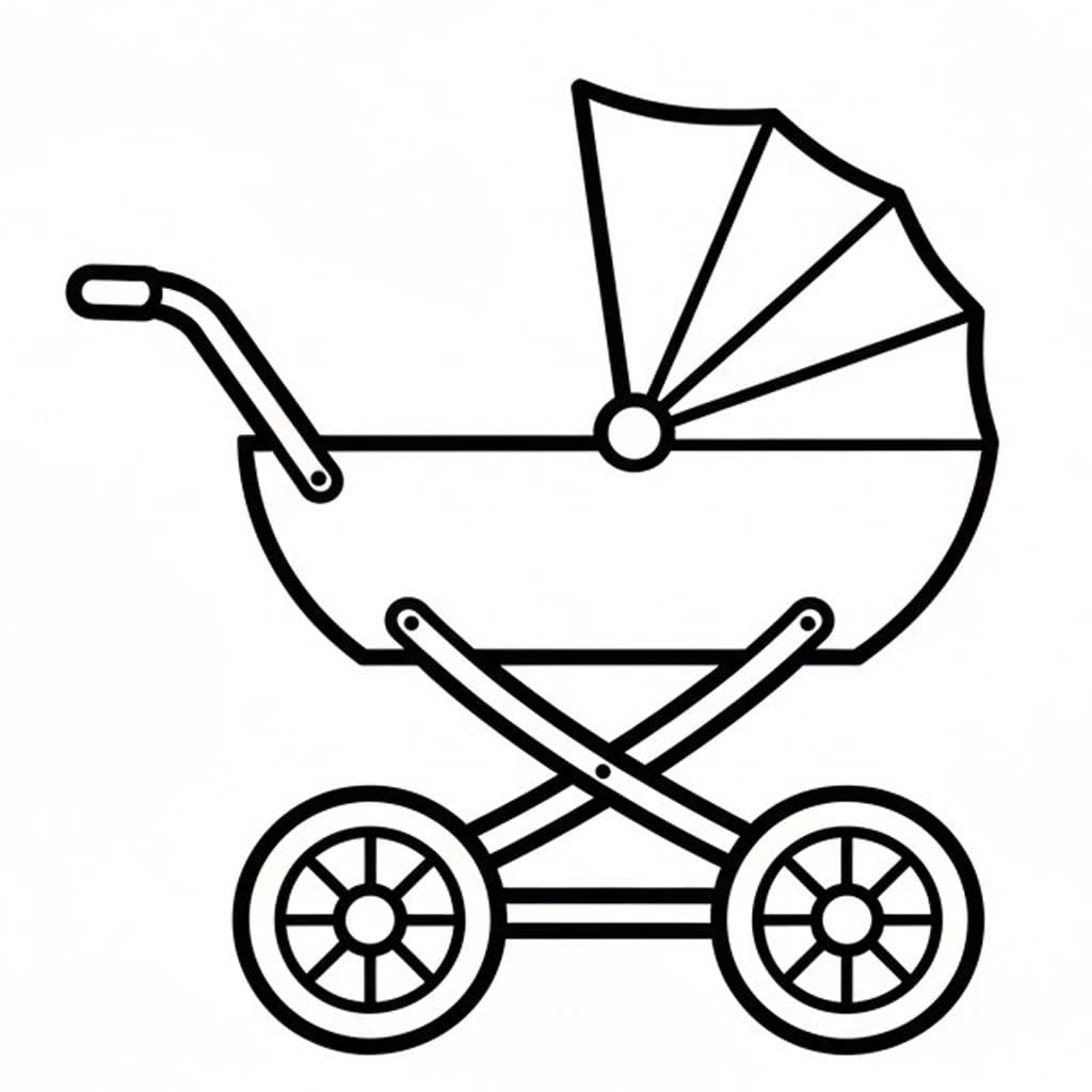 Nakreslete Kočárek zdarma omalovánka