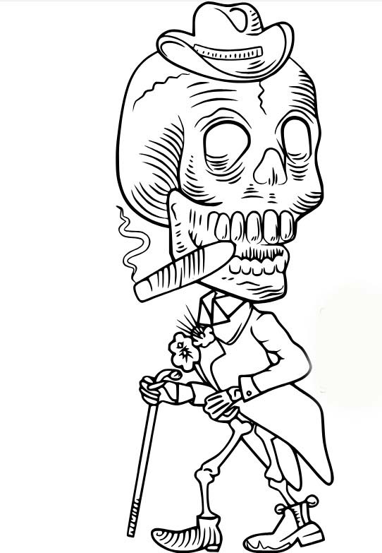 Nakreslete Kostra k vytisknutí zdarma omalovánka