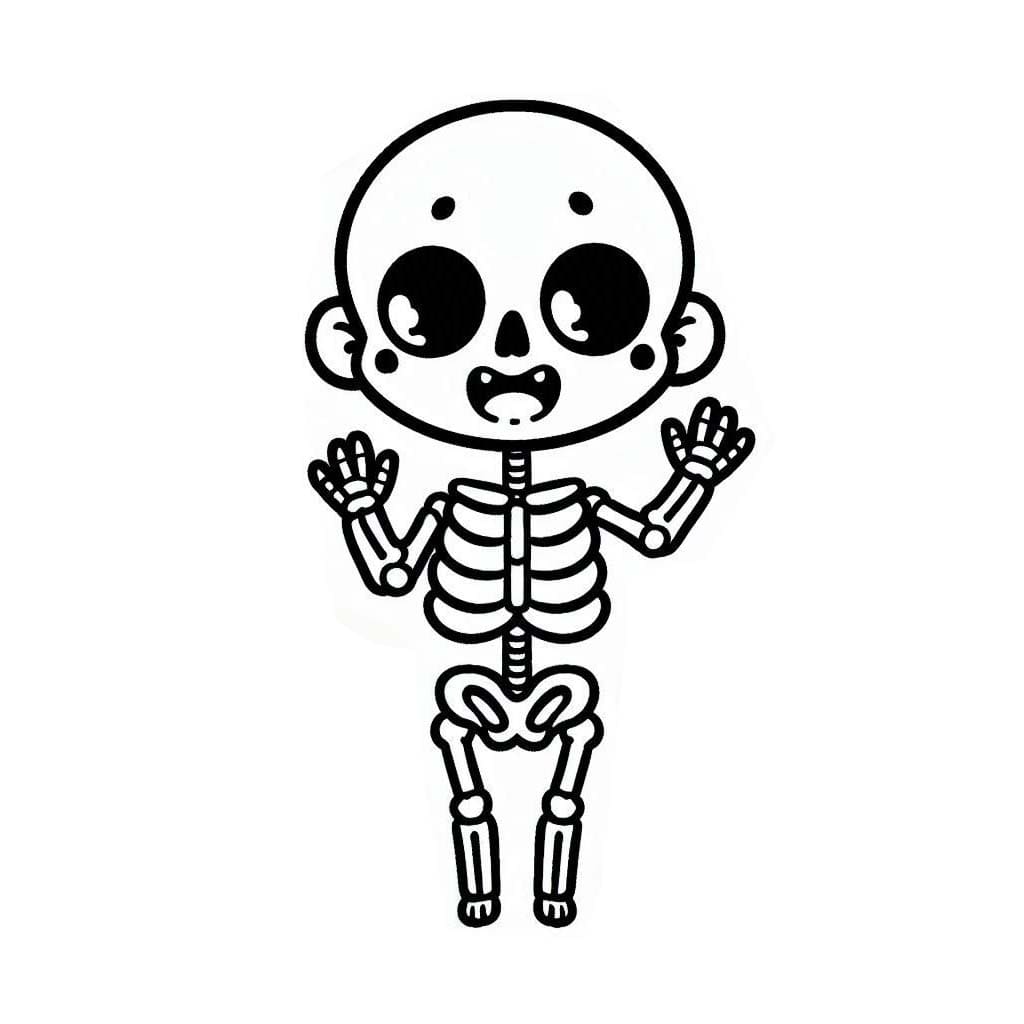 Nakreslete Kostra prostý tisknutelné omalovánka