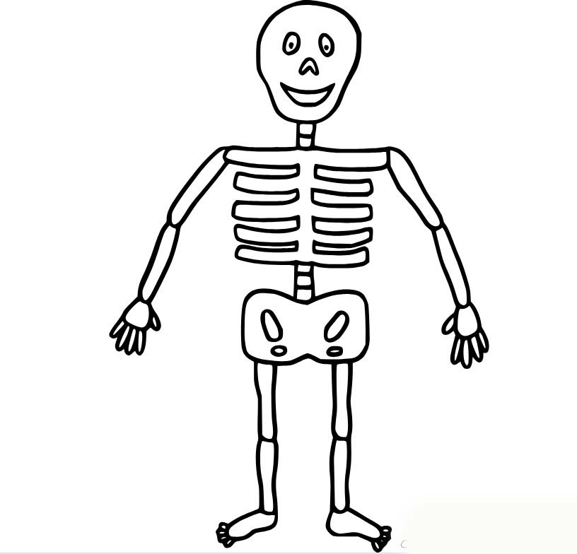 Nakreslete Kostra snadný tisknutelné omalovánka