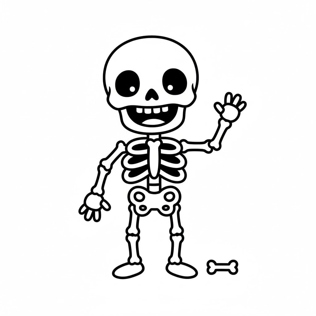 Nakreslete Kostra snadný u dětí omalovánka