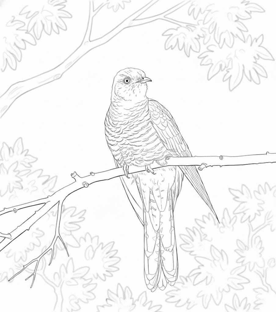 Nakreslete Kukačka k vytisknutí omalovánka